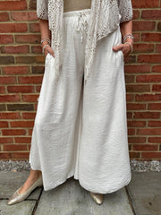 Stone Wide Leg Pull on Silvia Trousers