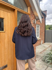 Navy Leopard Lined Blazer Ashley