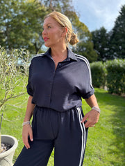Navy Two Stripe Co-Ord Nikki