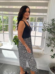 Monochrome Animal Print Sleeveless Dress Aspen