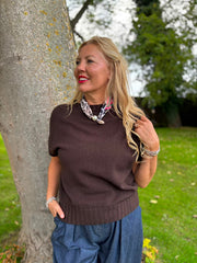 Chocolate Ribbed Detail Knit Petra