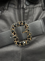 Black Drop Gem Buckle Belt
