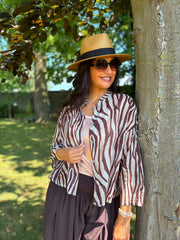 Chocolate Animal Print Blouse Hailey