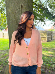 Apricot Cosy Knit Cardi Sofia
