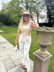 White Leaf Wide Leg Trousers Josephine
