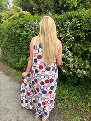 Multicolour Abstract Circle Print Dress Verity