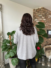 Grey Rose Design Knit Top Tilly