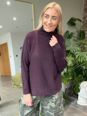 Grape High Neck Reverse Seam Jumper Mae