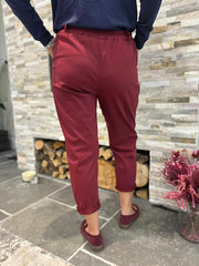 Wine Frill Pocket Trousers Sasha