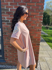 Rose Embellished Sleeve Dress Lexi