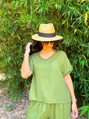 Pistachio Lattice Trim Top Riley