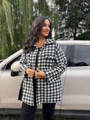 Monochrome Dogtooth Coat Ruth