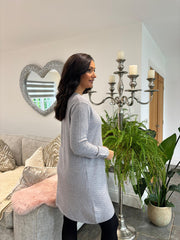 Grey Chevron Knit Jumper Dress Kelly