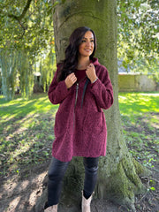 Wine Hooded Coat Stella