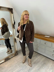 Chocolate Chenille Layered Cardigan Emily