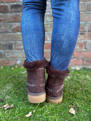 Chocolate Faux Suede Lined Boots