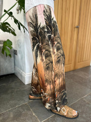 Pink Palm Tree Wide Leg Trousers Maya