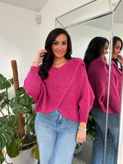 Lipstick Knitted Wrap Jumper Nell