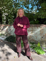 Wine Chenille Silver Fleck Hoodie Lisa