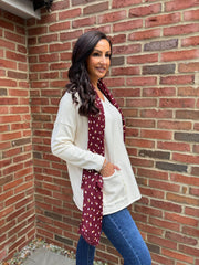 Antique Cream Fringed Pocket Knit Ruth