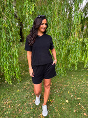 Black Soft Towelling Set Adriana