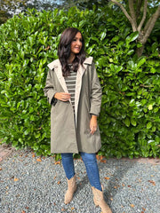 Khaki Longline Trench Coat