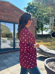 Wine Polka Dot Take You Anywhere Jacket