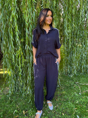 Navy Two Stripe Co-Ord Nikki