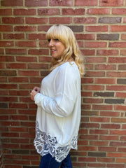 Winter White Lace Detail Knit Rachel