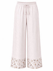 Light Pink Leopard Trim Trousers Theodora