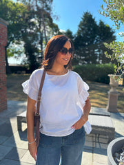White Ruffle Top Maisie