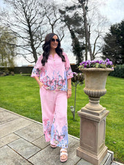 Pink Floral Butterfly Top Reeva