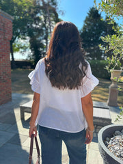 White Ruffle Top Maisie