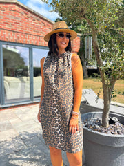 Natural Leopard Sleeveless Dress Tiana