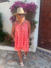 Orange Ditsy Floral Vest Top Lyra