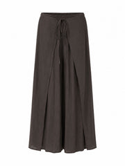 Chocolate Tie Detail Wrap Trousers