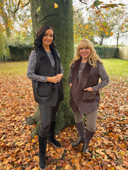 Black Faux Fur Trim Gilet Orla