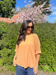 Orange Net Sleeve Top Julia