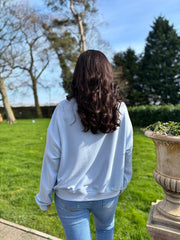 Light Blue Premium Crochet Pocket Sweatshirt Blake