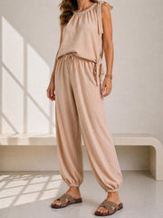 Stone Sleeveless Tie Detail Co-Ord Ashley