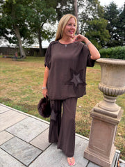 Chocolate Sequin Star Top Taryn