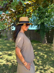 Mocha Lattice Trim Top Riley