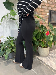 Black Flared Pull on Trousers