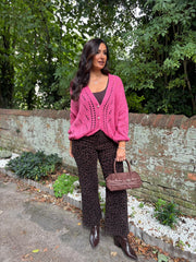 Lipstick Chunky Knit Cardi Gail