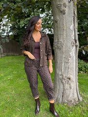 Chocolate Leopard Pattern Trousers
