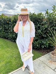White Wide Leg Pull on Silvia Trousers