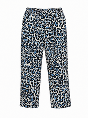 Blue Leopard Seam Front Trousers