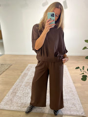 Chocolate Gathered Hem Two Piece Marielle