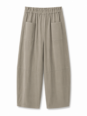 Mocha Barrel Leg Pocket Front Trousers