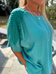 Teal Sequin Star Top Taryn